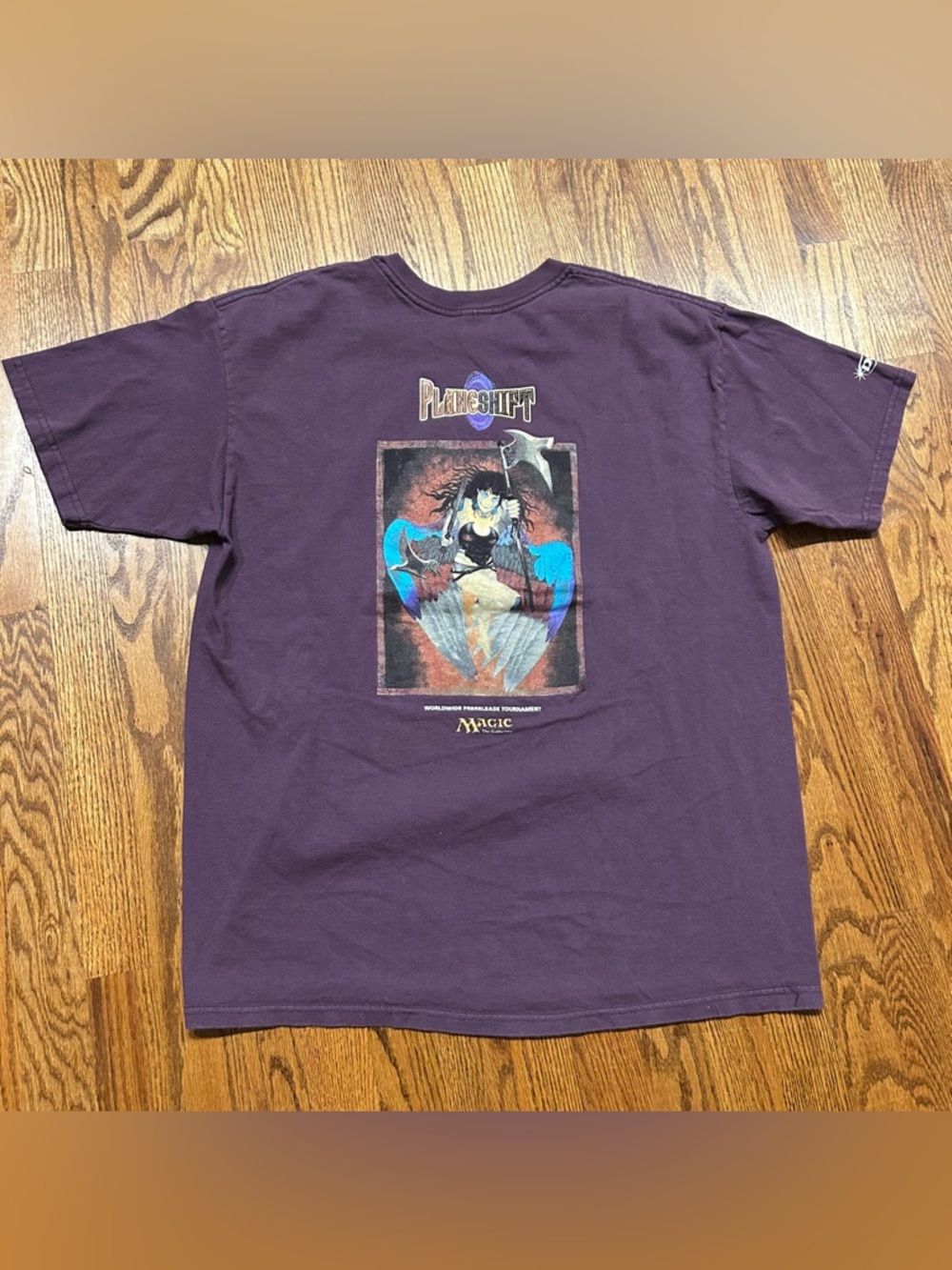 Vintage Magic The Gathering T Shirt Planeshift Staff Rare Wotc Art Anvil Size XL